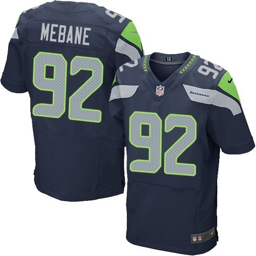 NFL Brandon Mebane Seattle Seahawks Elite Team Color Home Nike Jersey - Navy Blue