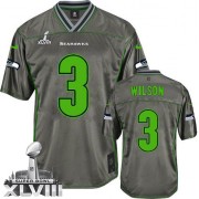 NFL Russell Wilson Seattle Seahawks Youth Elite Vapor Super Bowl XLVIII Nike Jersey - Grey