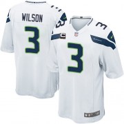 NFL Russell Wilson Seattle Seahawks Youth Elite Road C Patch Nike Jersey - White