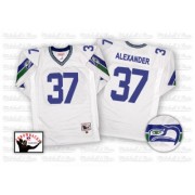 NFL Shaun Alexander Seattle Seahawks Authentic Road Throwback Mitchell and Ness Jersey - White