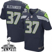 NFL Shaun Alexander Seattle Seahawks Elite Team Color Home Super Bowl XLVIII Nike Jersey - Navy Blue
