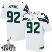 NFL Brandon Mebane Seattle Seahawks Elite Road Super Bowl XLVIII Nike Jersey - White