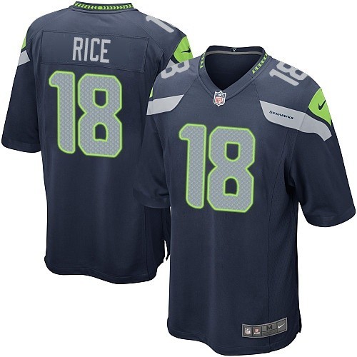 NFL Sidney Rice Seattle Seahawks Game Team Color Home Nike Jersey - Navy Blue