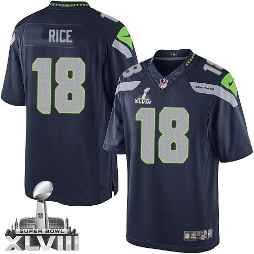 NFL Sidney Rice Seattle Seahawks Limited Team Color Home Super Bowl XLVIII Nike Jersey - Navy Blue NFL Sidney Rice Seattle Seahawks Limited Team Color Home Super Bowl XLVIII Nike Jersey - Navy Blue