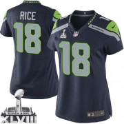 NFL Sidney Rice Seattle Seahawks Women's Elite Team Color Home Super Bowl XLVIII Nike Jersey - Navy Blue