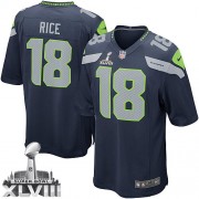 NFL Sidney Rice Seattle Seahawks Youth Elite Team Color Home Super Bowl XLVIII Nike Jersey - Navy Blue