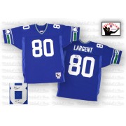 NFL Steve Largent Seattle Seahawks Authentic Home Autographed Throwback Mitchell and Ness Jersey - Navy Blue