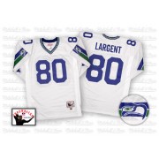 NFL Steve Largent Seattle Seahawks Authentic Road Throwback Mitchell and Ness Jersey - White