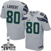 NFL Steve Largent Seattle Seahawks Elite Alternate Super Bowl XLVIII Nike Jersey - Grey