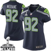 NFL Brandon Mebane Seattle Seahawks Women's Elite Team Color Home Super Bowl XLVIII Nike Jersey - Navy Blue