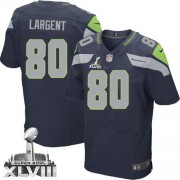 NFL Steve Largent Seattle Seahawks Elite Team Color Home Super Bowl XLVIII Nike Jersey - Navy Blue