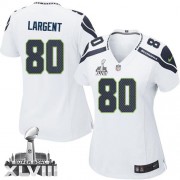NFL Steve Largent Seattle Seahawks Women's Elite Road Super Bowl XLVIII Nike Jersey - White