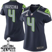 NFL Steven Hauschka Seattle Seahawks Women's Elite Team Color Home Super Bowl XLVIII Nike Jersey - Navy Blue