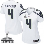 NFL Steven Hauschka Seattle Seahawks Women's Limited Road Super Bowl XLVIII Nike Jersey - White