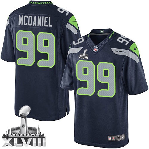 NFL Tony McDaniel Seattle Seahawks Limited Team Color Home Super Bowl XLVIII Nike Jersey - Navy Blue