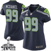 NFL Tony McDaniel Seattle Seahawks Women's Limited Team Color Home Super Bowl XLVIII Nike Jersey - Navy Blue