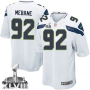 NFL Brandon Mebane Seattle Seahawks Youth Elite Road Super Bowl XLVIII Nike Jersey - White