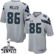 NFL Zach Miller Seattle Seahawks Game Alternate Super Bowl XLVIII Nike Jersey - Grey