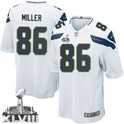 NFL Zach Miller Seattle Seahawks Game Road Super Bowl XLVIII Nike Jersey - White