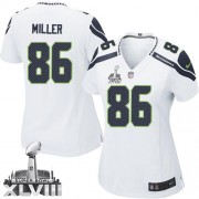 NFL Zach Miller Seattle Seahawks Women's Limited Road Super Bowl XLVIII Nike Jersey - White