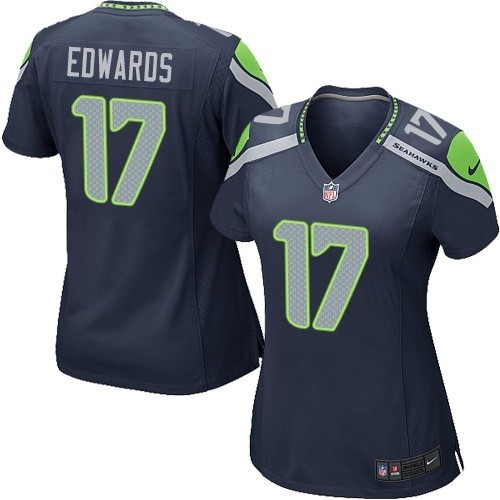 NFL Braylon Edwards Seattle Seahawks Women's Elite Team Color Home Nike Jersey - Navy Blue