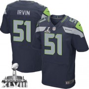 NFL Bruce Irvin Seattle Seahawks Elite Team Color Home Super Bowl XLVIII Nike Jersey - Navy Blue
