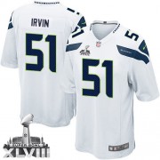 NFL Bruce Irvin Seattle Seahawks Game Road Super Bowl XLVIII Nike Jersey - White
