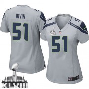 NFL Bruce Irvin Seattle Seahawks Women's Elite Alternate Super Bowl XLVIII Nike Jersey - Grey