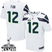 NFL 12th Fan Seattle Seahawks Elite Road Super Bowl XLVIII Nike Jersey - White