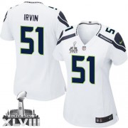 NFL Bruce Irvin Seattle Seahawks Women's Elite Road Super Bowl XLVIII Nike Jersey - White