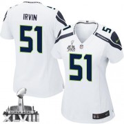 NFL Bruce Irvin Seattle Seahawks Women's Game Road Super Bowl XLVIII Nike Jersey - White