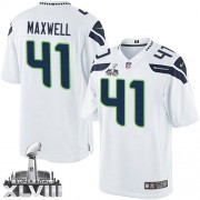 NFL Byron Maxwell Seattle Seahawks Limited Road Super Bowl XLVIII Nike Jersey - White