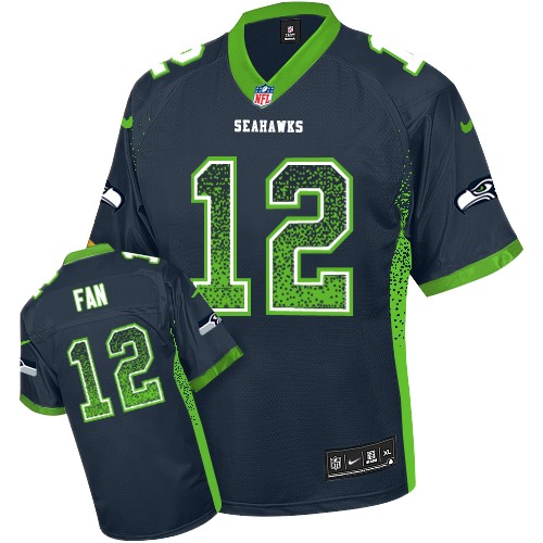 NFL 12th Fan Seattle Seahawks Game Drift Fashion Nike Jersey - Navy Blue