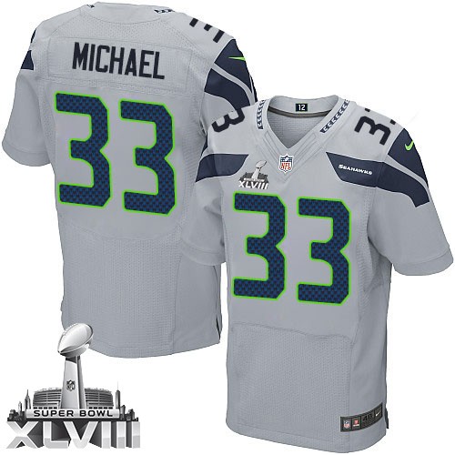 NFL Christine Michael Seattle Seahawks Elite Alternate Super Bowl XLVIII Nike Jersey - Grey