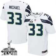 NFL Christine Michael Seattle Seahawks Elite Road Super Bowl XLVIII Nike Jersey - White