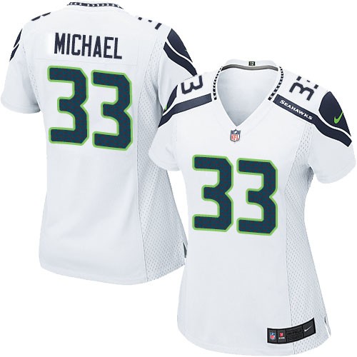 NFL Christine Michael Seattle Seahawks Women's Elite Road Nike Jersey - White