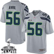 NFL Cliff Avril Seattle Seahawks Limited Alternate Super Bowl XLVIII Nike Jersey - Grey