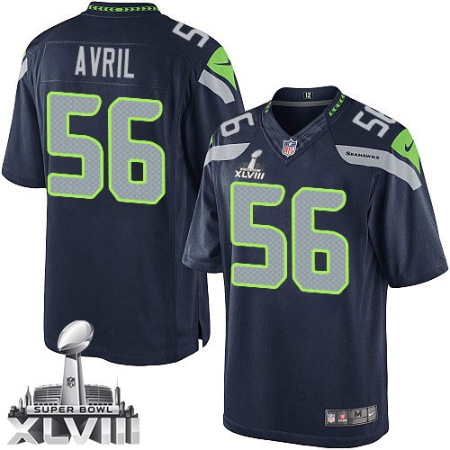 NFL Cliff Avril Seattle Seahawks Limited Team Color Home Super Bowl XLVIII Nike Jersey - Navy Blue NFL Cliff Avril Seattle Seahawks Limited Team Color Home Super Bowl XLVIII Nike Jersey - Navy Blue