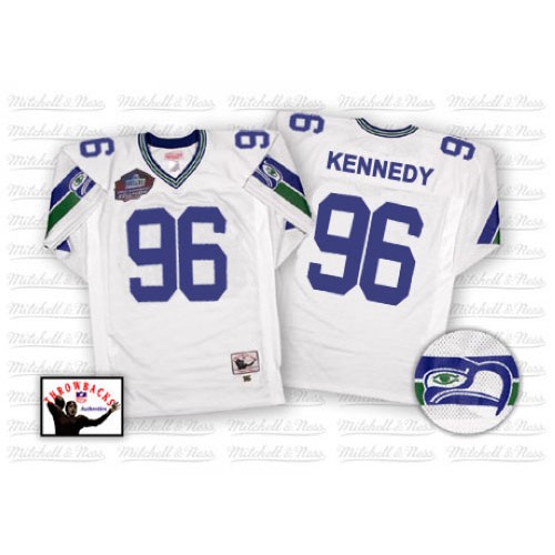 NFL Cortez Kennedy Seattle Seahawks Authentic Road Hall of Fame 2012 Throwback Mitchell and Ness Jersey - White