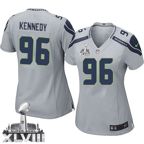 NFL Cortez Kennedy Seattle Seahawks Women's Elite Alternate Super Bowl XLVIII Nike Jersey - Grey NFL Cortez Kennedy Seattle Seahawks Women's Elite Alternate Super Bowl XLVIII Nike Jersey - Grey