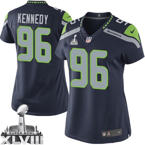 NFL Cortez Kennedy Seattle Seahawks Women's Elite Team Color Home Super Bowl XLVIII Nike Jersey - Navy Blue