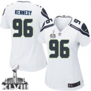 NFL Cortez Kennedy Seattle Seahawks Women's Elite Road Super Bowl XLVIII Nike Jersey - White