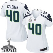 NFL Derrick Coleman Seattle Seahawks Women's Elite Road Super Bowl XLVIII Nike Jersey - White