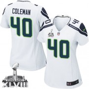 NFL Derrick Coleman Seattle Seahawks Women's Limited Road Super Bowl XLVIII Nike Jersey - White