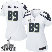 NFL Doug Baldwin Seattle Seahawks Women's Limited Road Super Bowl XLVIII Nike Jersey - White