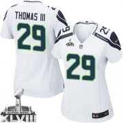 NFL Earl Thomas III Seattle Seahawks Women's Game Road Super Bowl XLVIII Nike Jersey - White