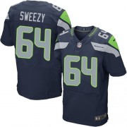 NFL J.R. Sweezy Seattle Seahawks Elite Team Color Home Nike Jersey - Navy Blue