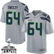 NFL J.R. Sweezy Seattle Seahawks Limited Alternate Super Bowl XLVIII Nike Jersey - Grey