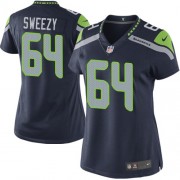 NFL J.R. Sweezy Seattle Seahawks Women's Limited Team Color Home Nike Jersey - Navy Blue