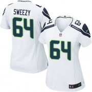 NFL J.R. Sweezy Seattle Seahawks Women's Limited Road Nike Jersey - White